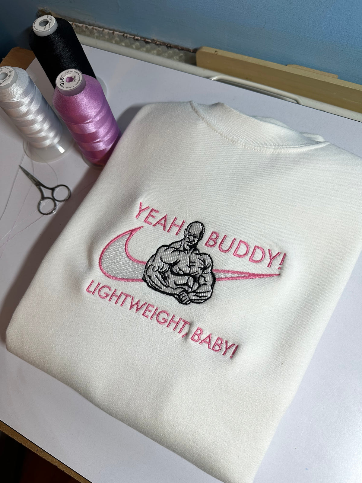 White "Yeah Buddy!" Sweater